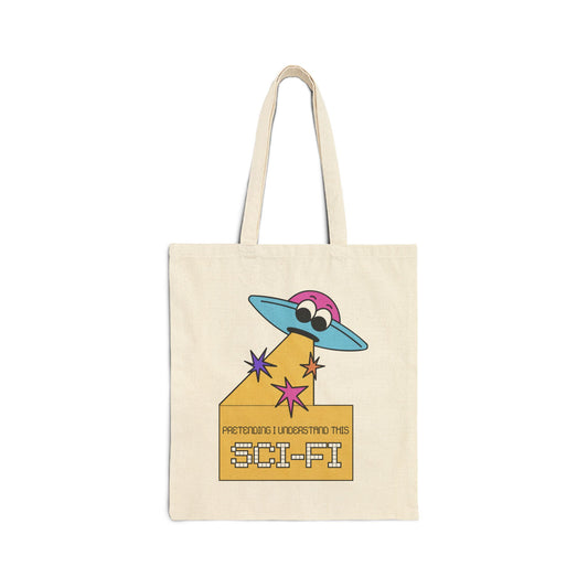 Pretending I Understand This Scifi (UFO) Cotton Canvas Tote Bag