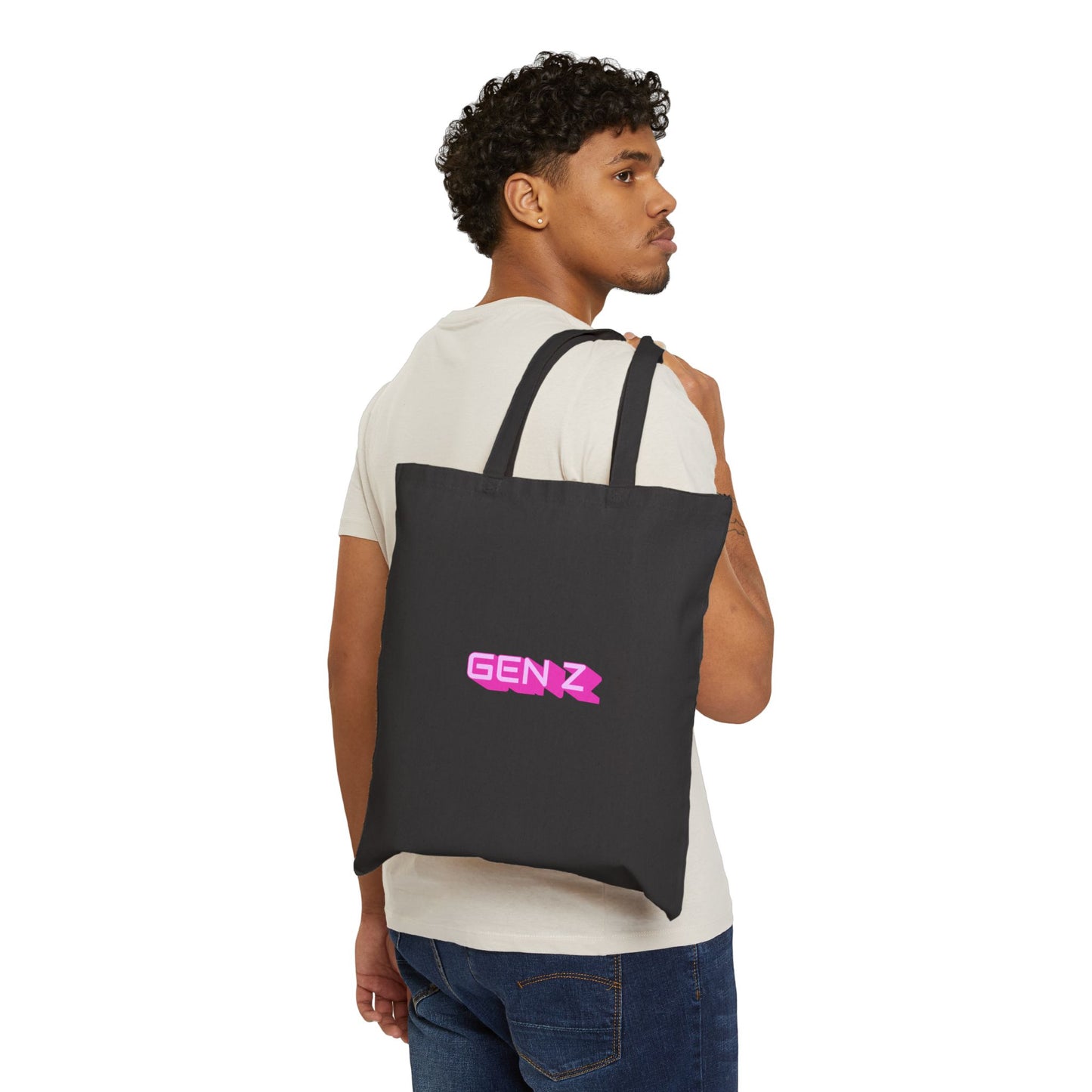 Gen Z Pink Cotton Canvas Tote Bag