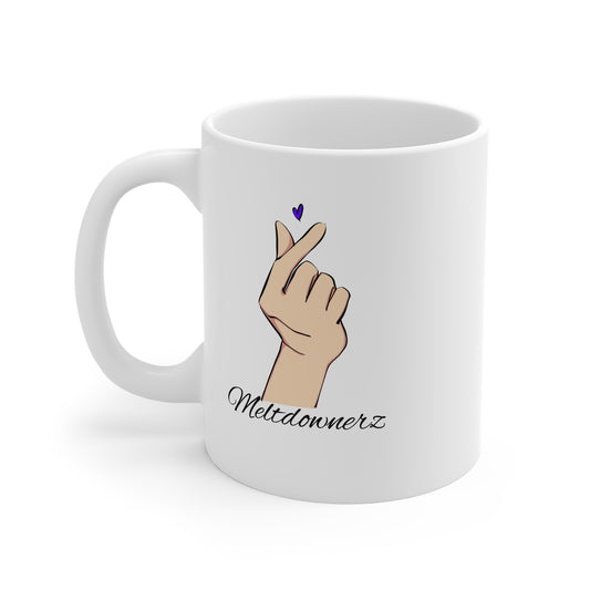 Meltdownerz Blue Heart 11oz White Mug