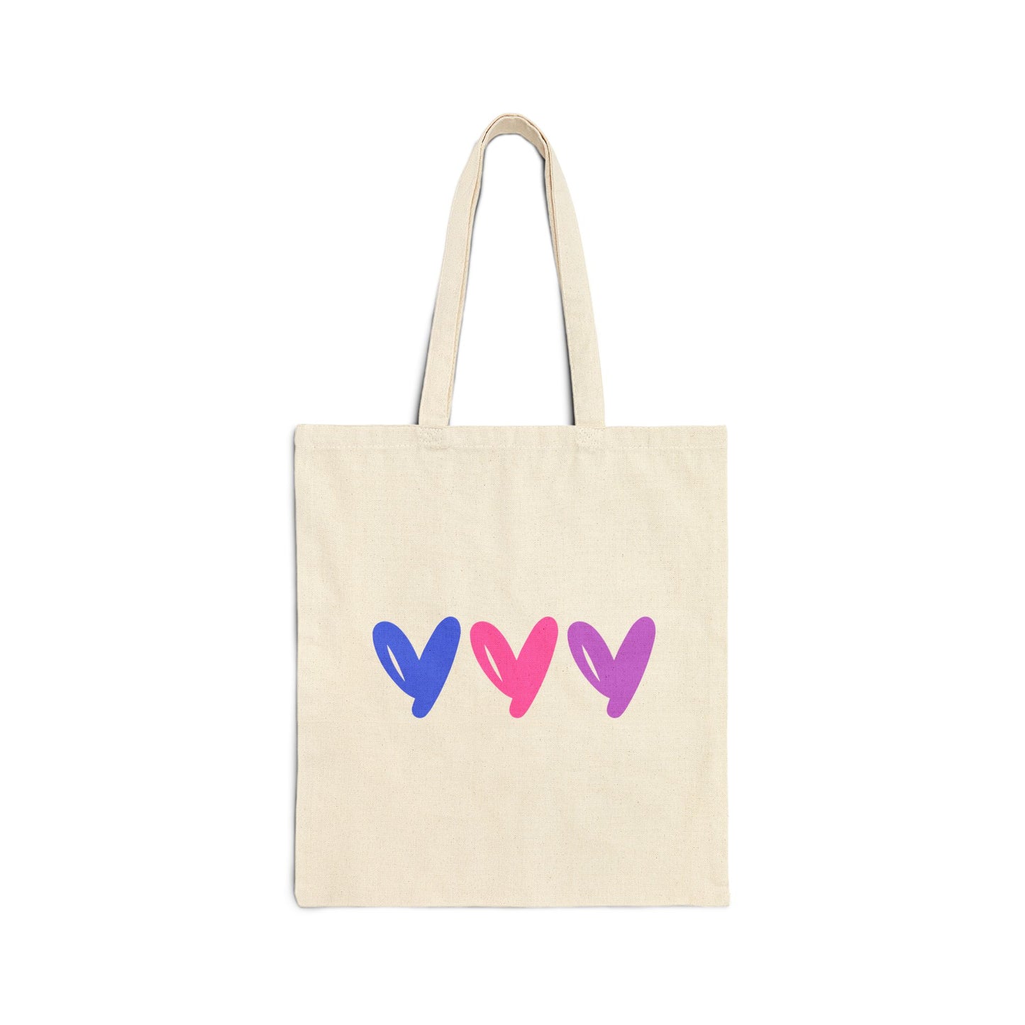 3 Hearts Cotton Canvas Tote Bag