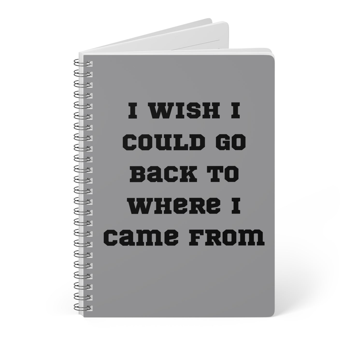 I Wish I Could Go Back To Where I Came From Wirobound Softcover Notebook, A5