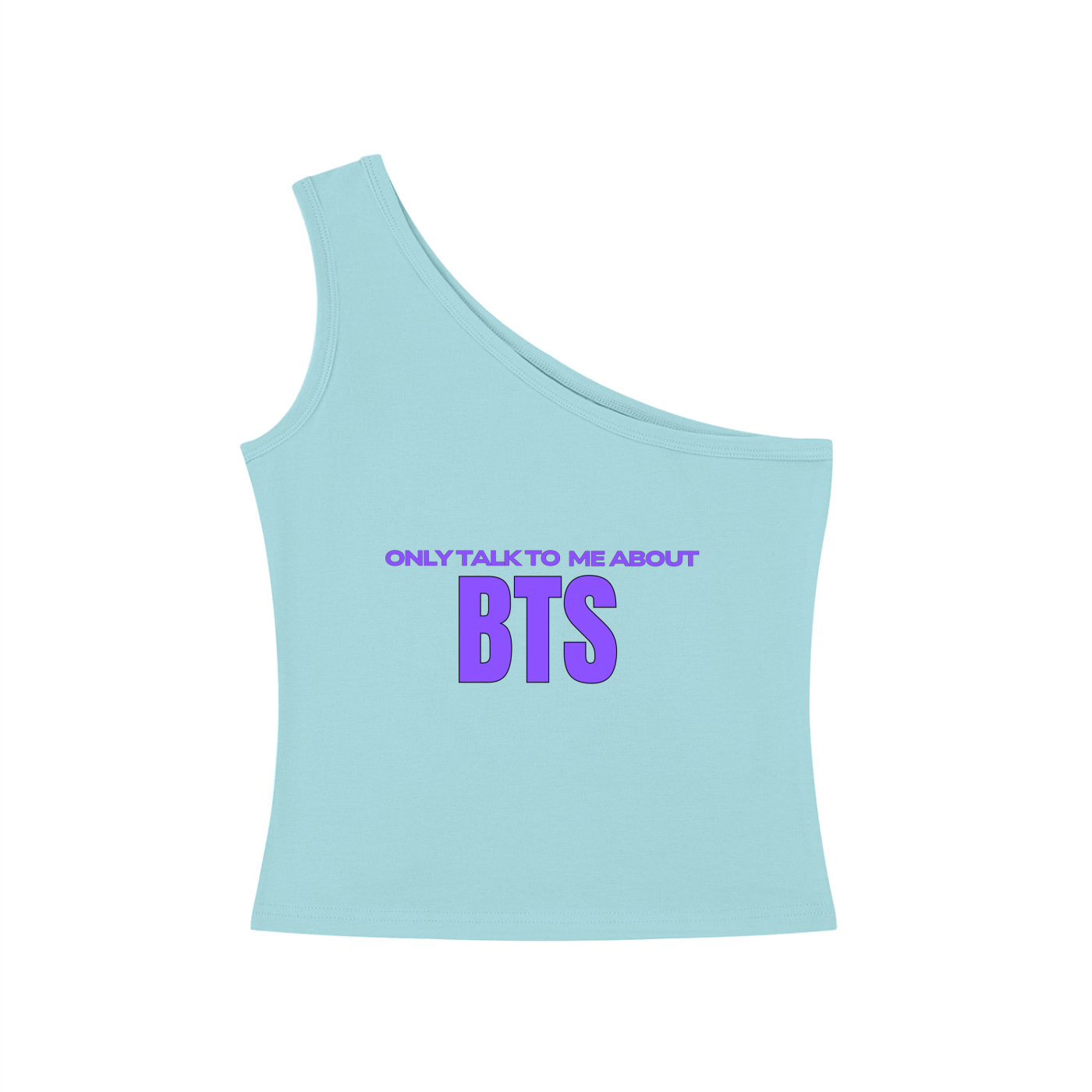 Only Talk To Me About BTS One-Shoulder Crop T-Shirt