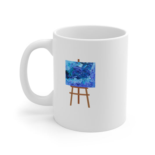 Waves Of Sapphire (Easel) 11oz White Mug