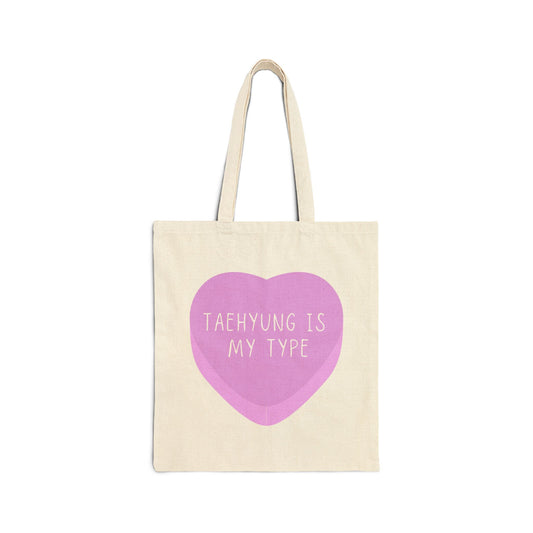 Taehyung Is My Type Cotton Canvas Tote Bag