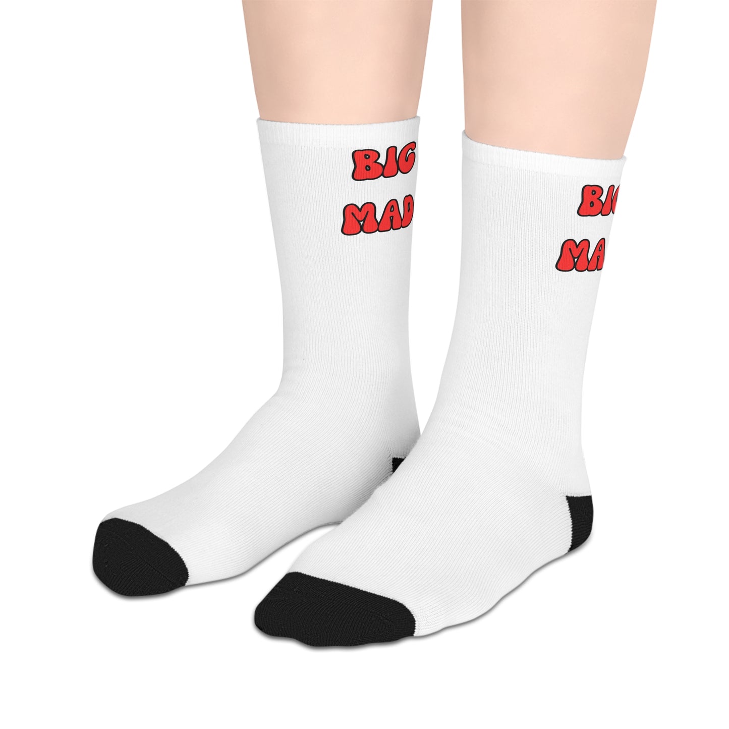 Big Mad Mid-length Socks (White)