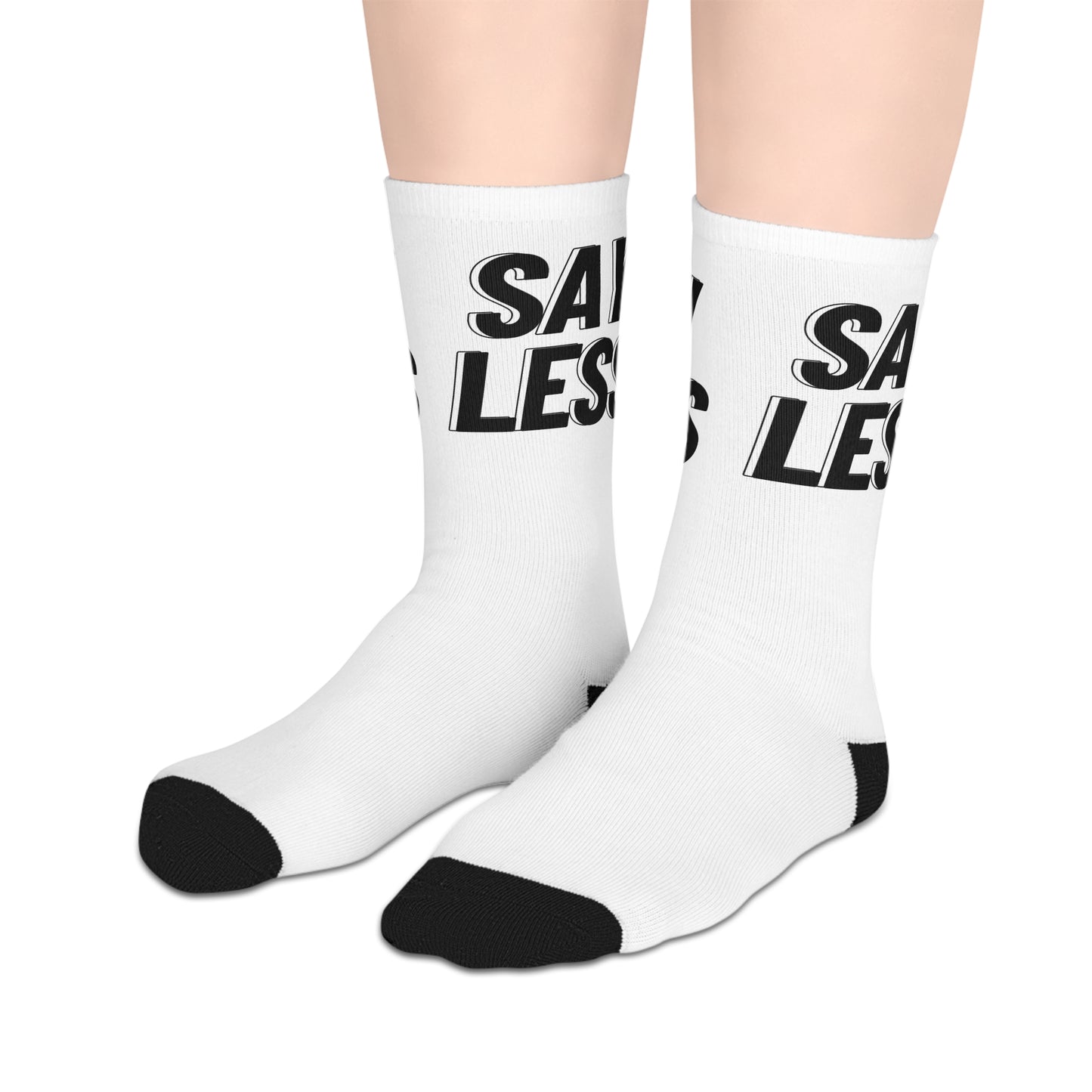 Say Less Mid-length Socks (White)