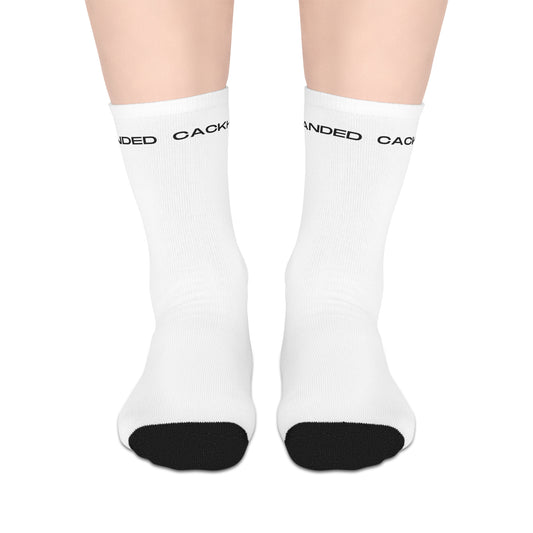 Cackhanded Mid-length Socks (White)