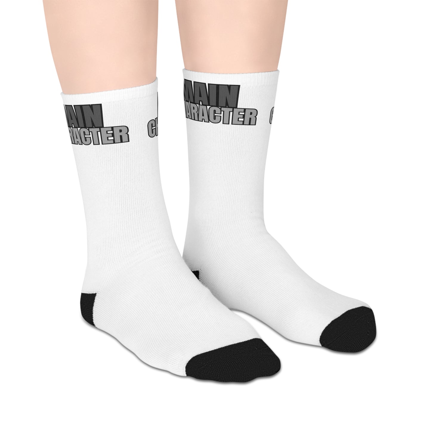 Main Character Mid-length Socks (White)