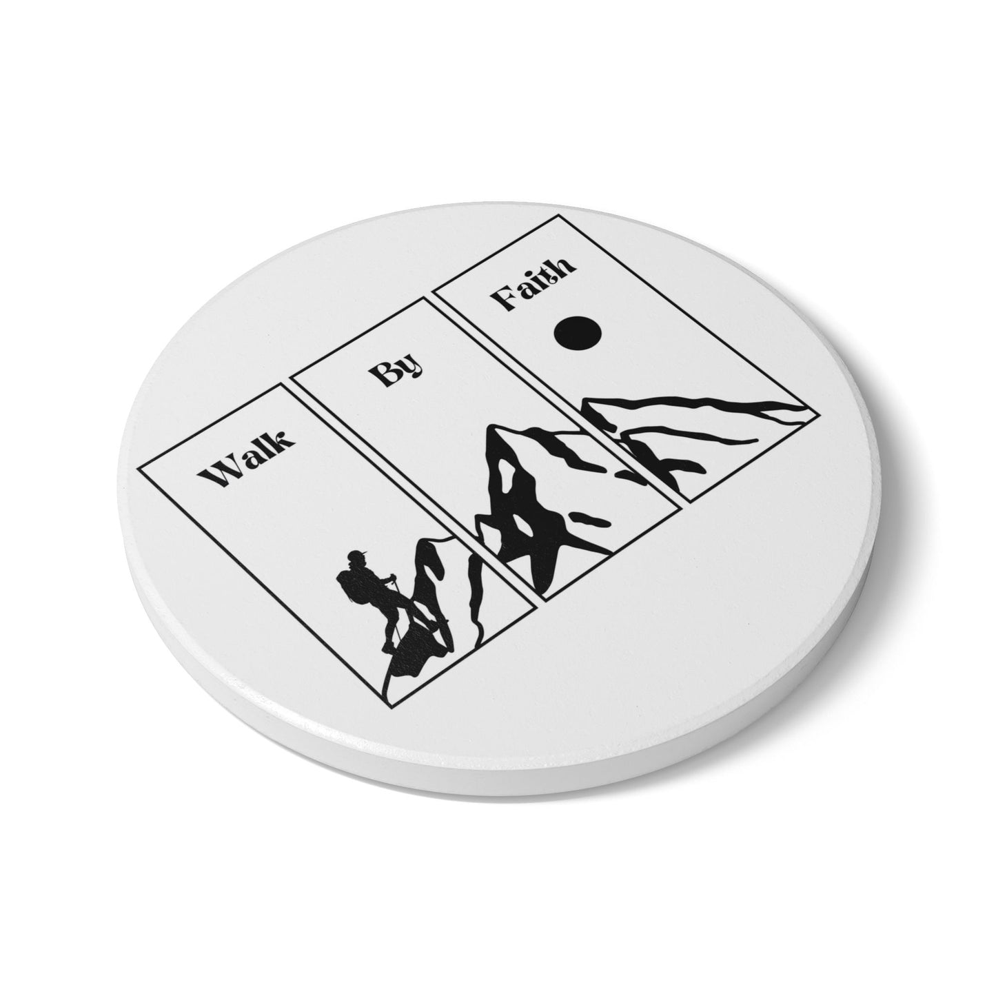 Walk By Faith Ceramic Coaster