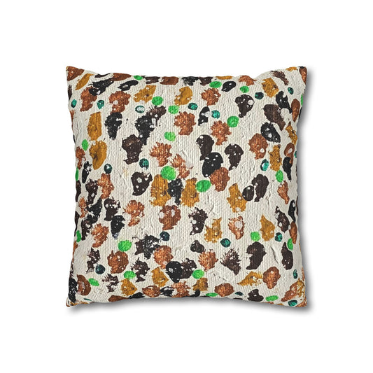 Dots (Double Sided) Square Poly Canvas Pillowcase