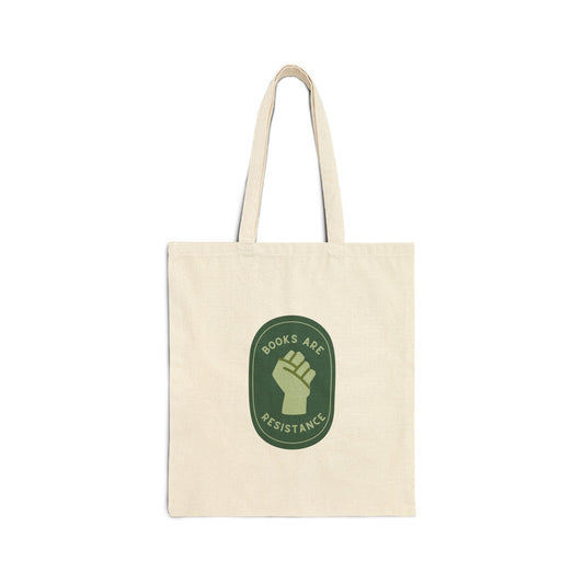 Books Are Resistance (Patch) Cotton Canvas Tote Bag