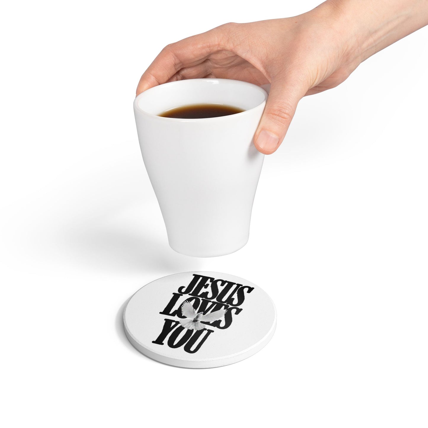 Jesus Loves You Ceramic Coaster