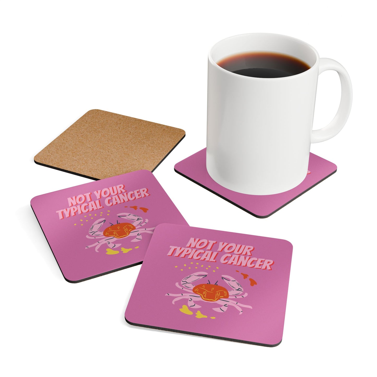 Not Your Typical Cancer Corkwood Coaster Set