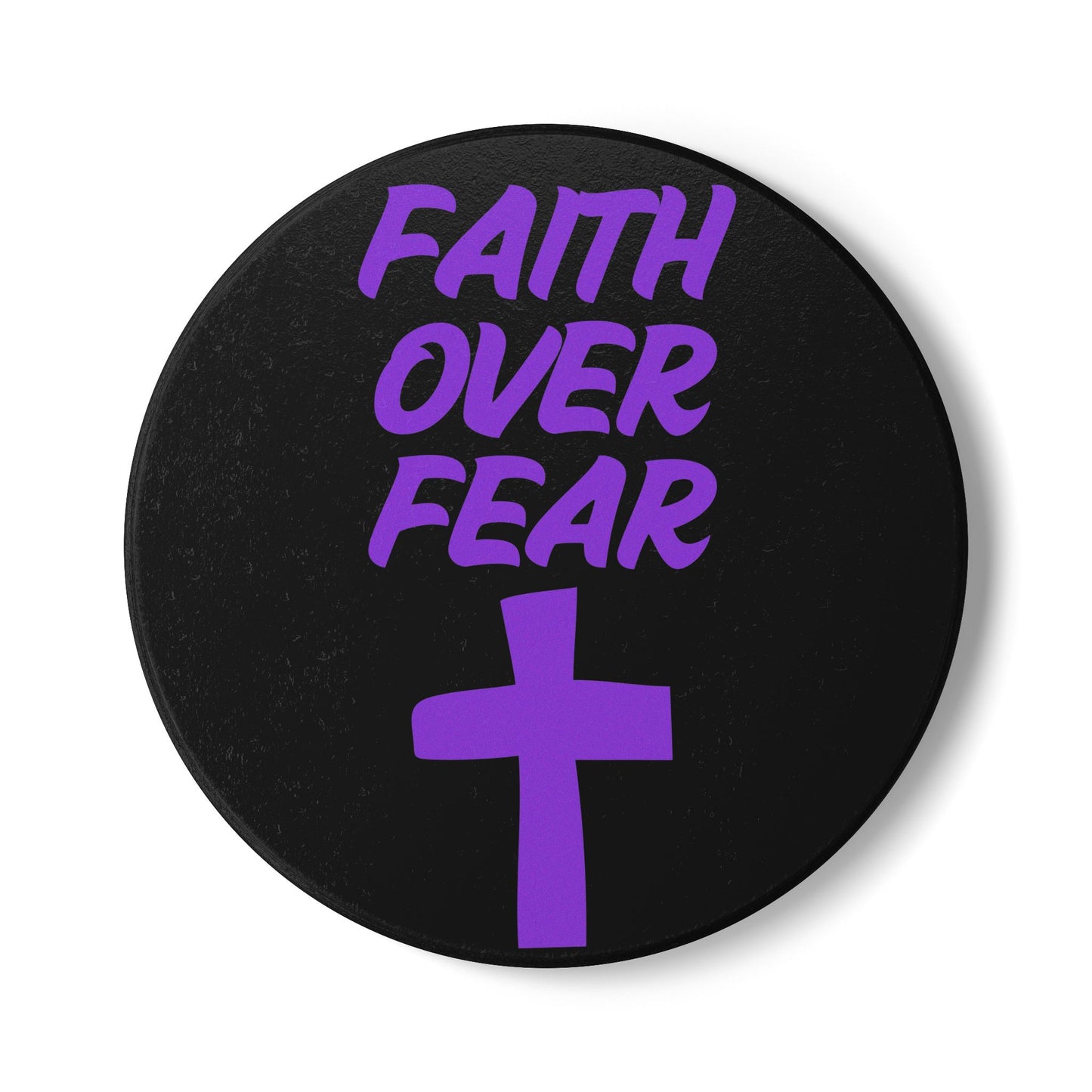 Faith Over Fear Ceramic Coaster