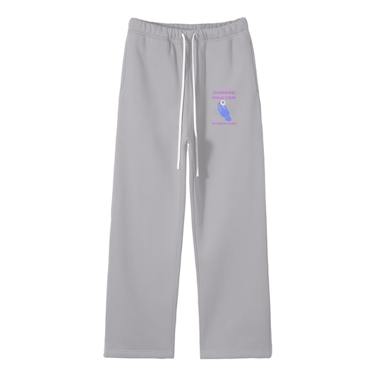 Choose Prayer Over Panic Streetwear Fleece Straight Leg Pants