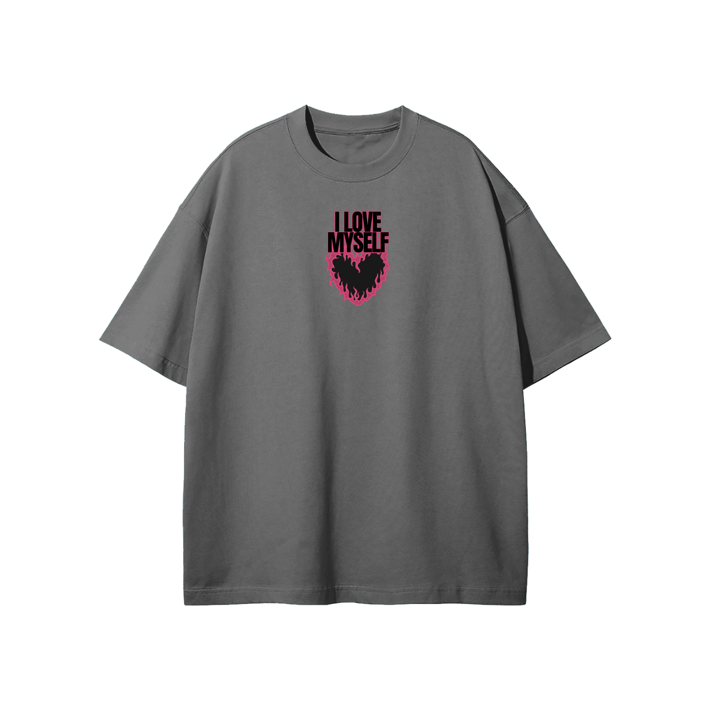 I Love Myself (Flames) Streetwear Heavyweight Loose Fit T-Shirt