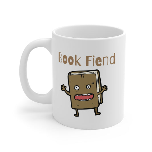 Book Fiend (Brown) 11oz White Mug