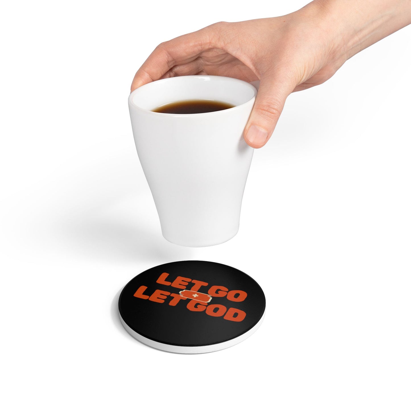 Let Go & Let God (1) Ceramic Coaster