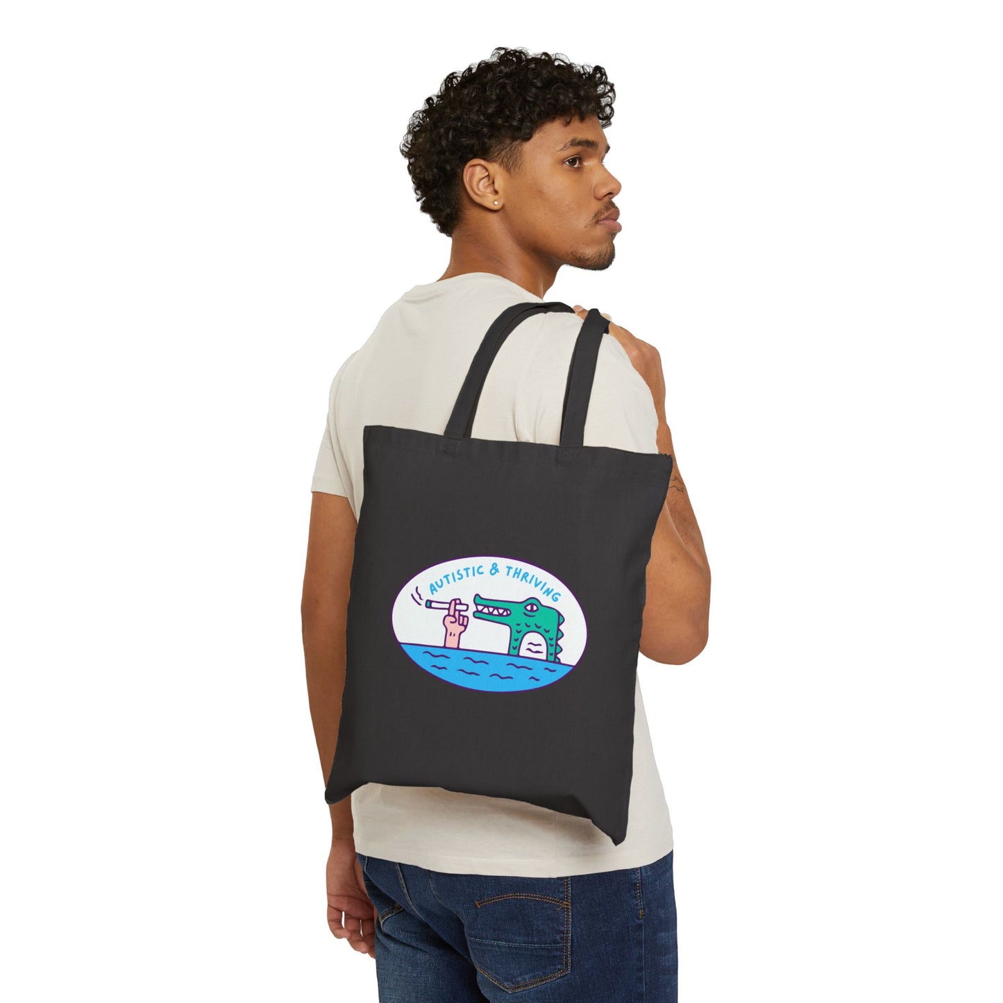 Autistic & Thriving Cotton Canvas Tote Bag