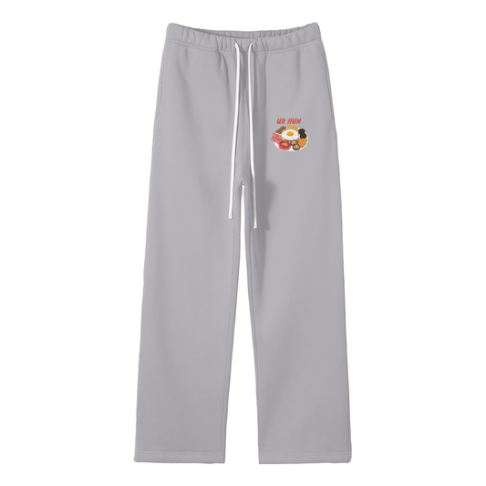 UK Hun (Breakfast) Streetwear Fleece Straight Leg Pants