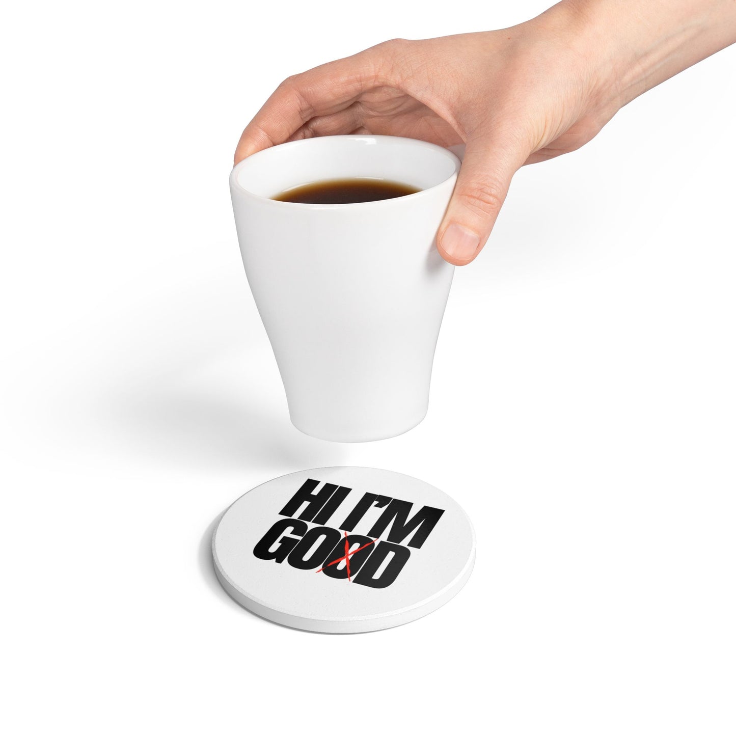 Hi I'm God (1) Ceramic Coaster