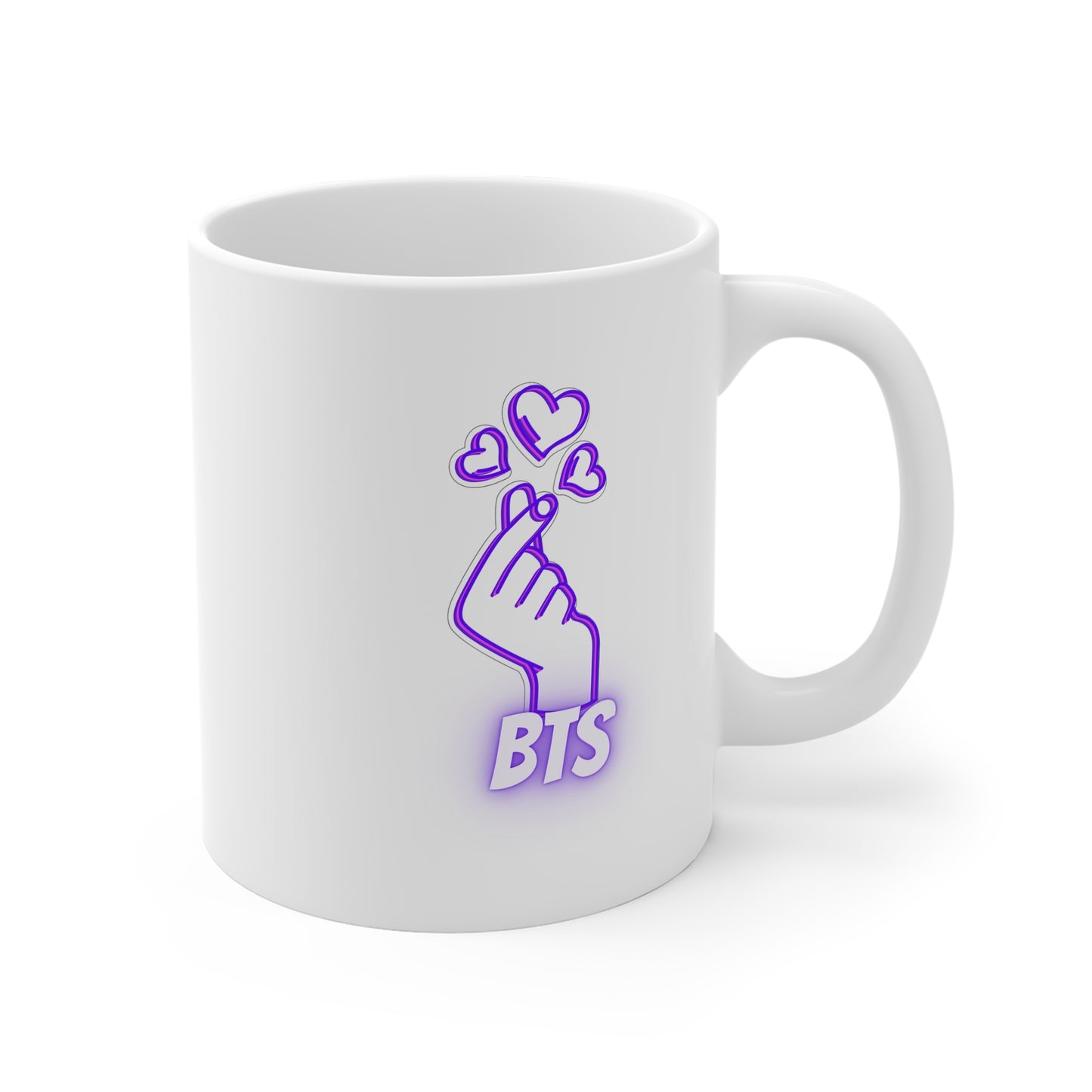 BTS Heart 11oz White Mug