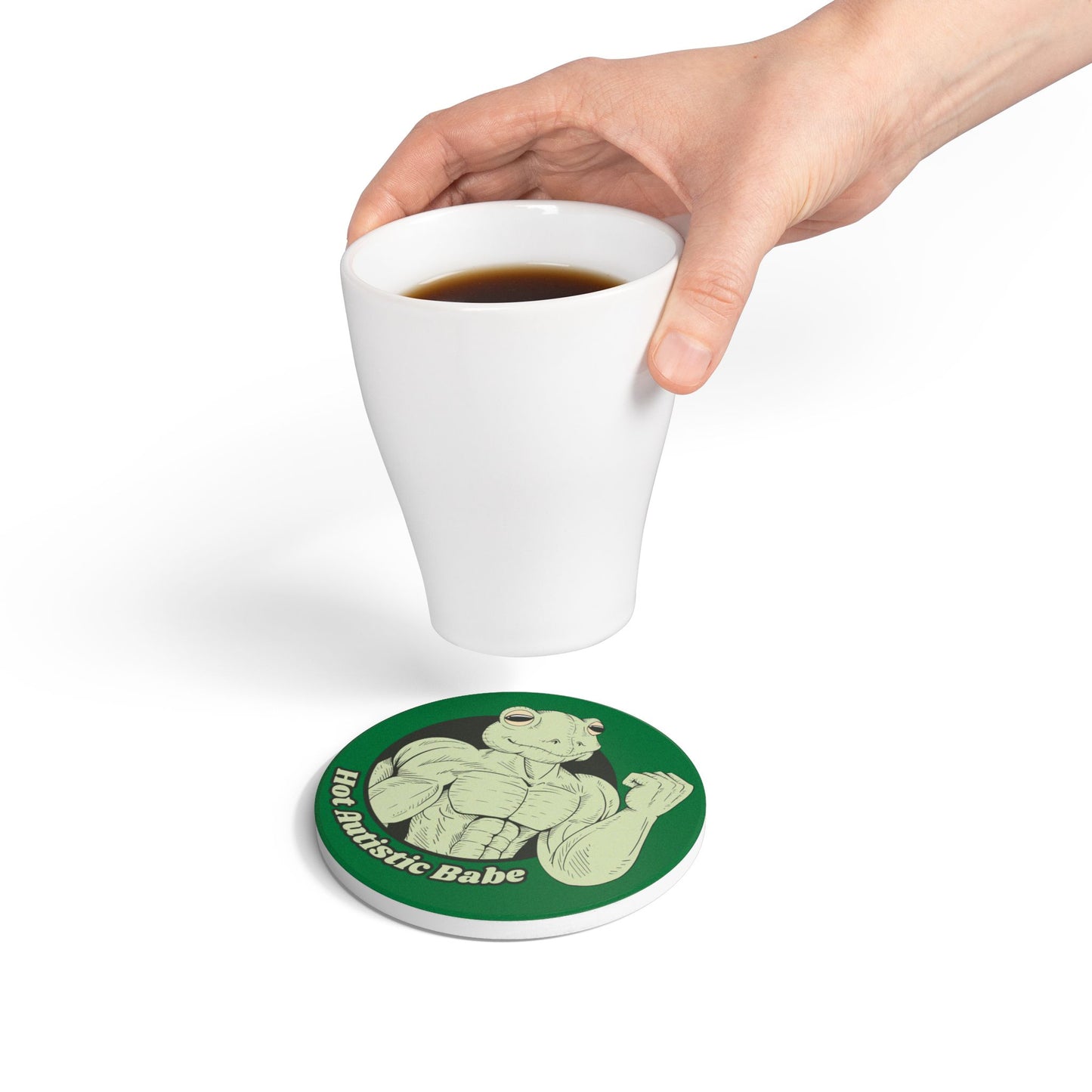 Hot Autistic Babe Ceramic Coaster