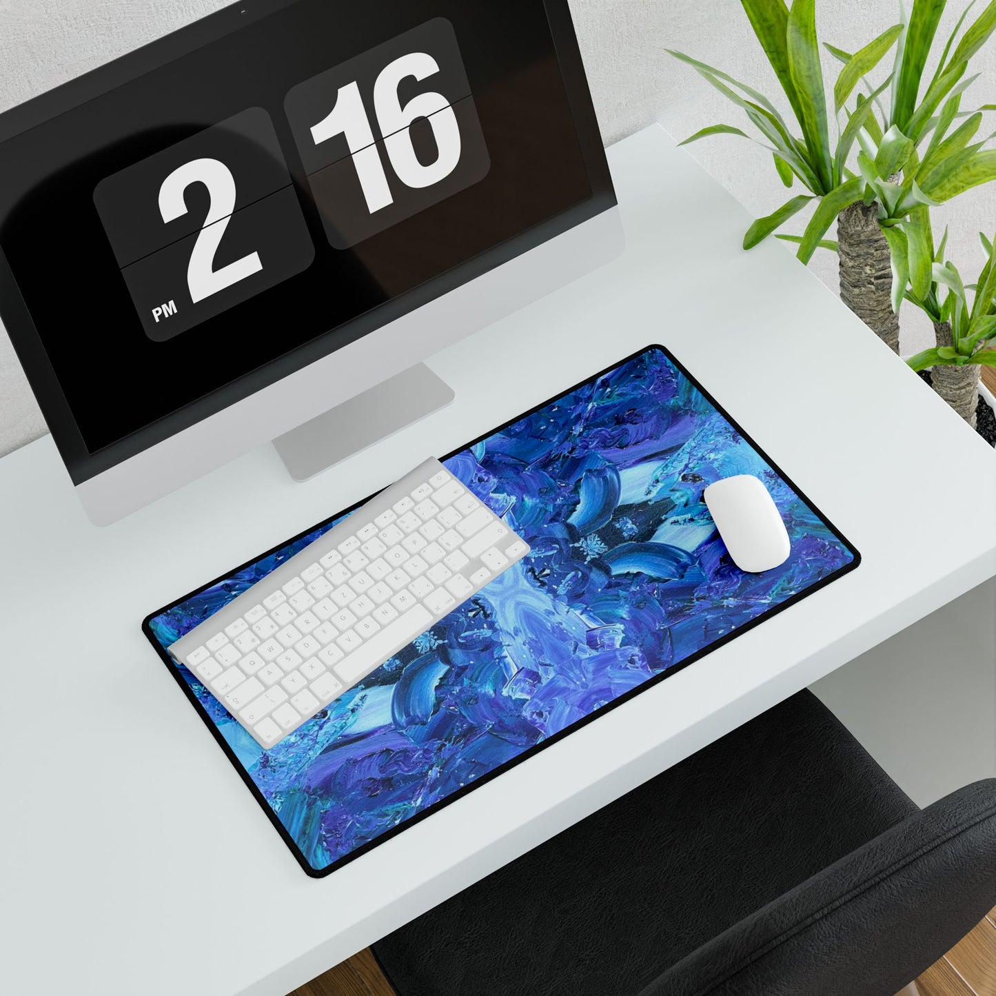 Waves Of Sapphire Desk Mat