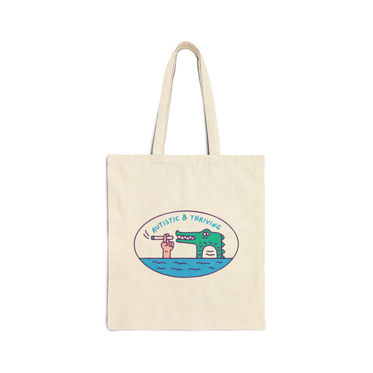 Autistic & Thriving Cotton Canvas Tote Bag