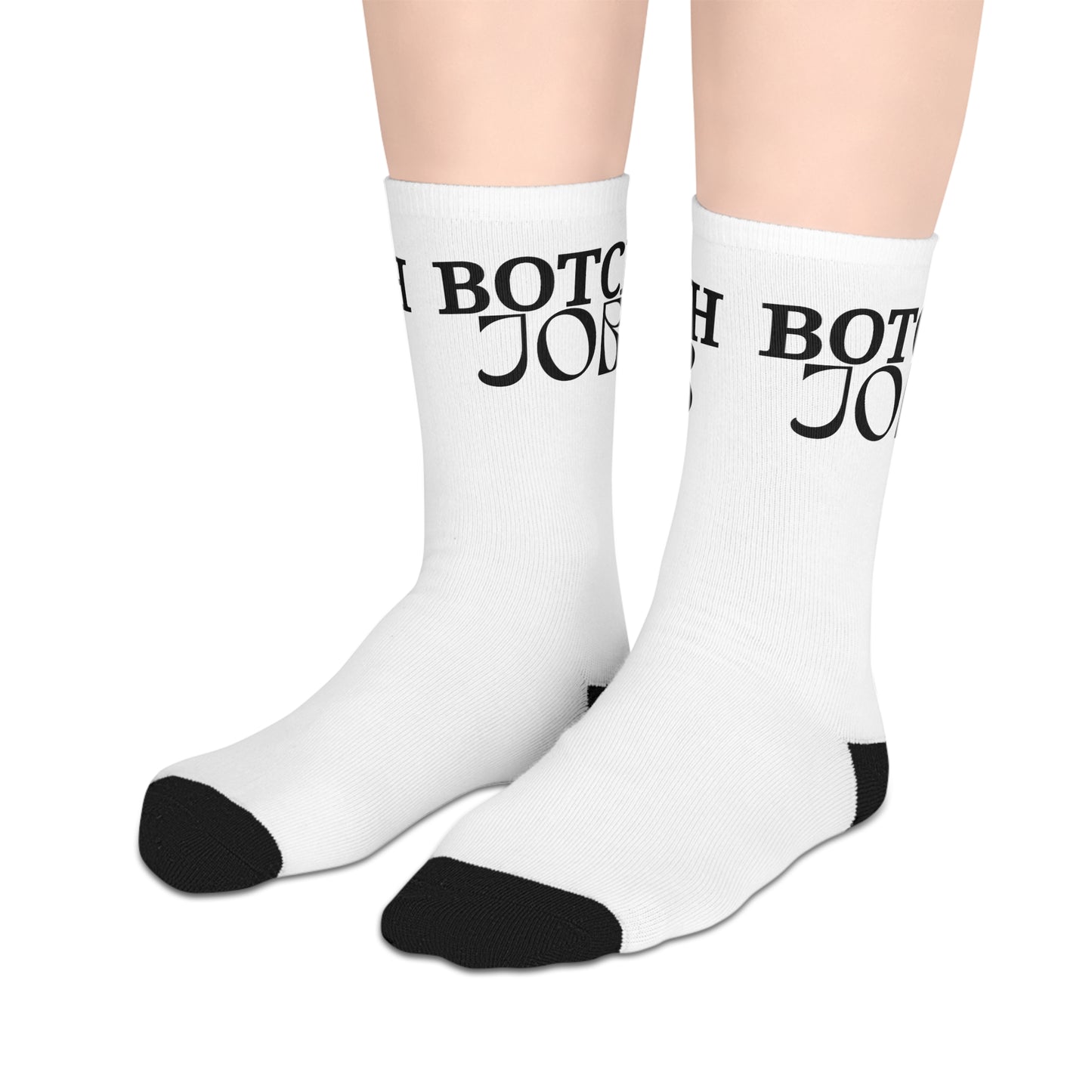 Botch Job Mid-length Socks (White)