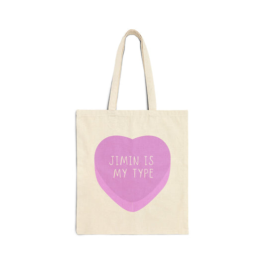 Jimin Is My Type Cotton Canvas Tote Bag
