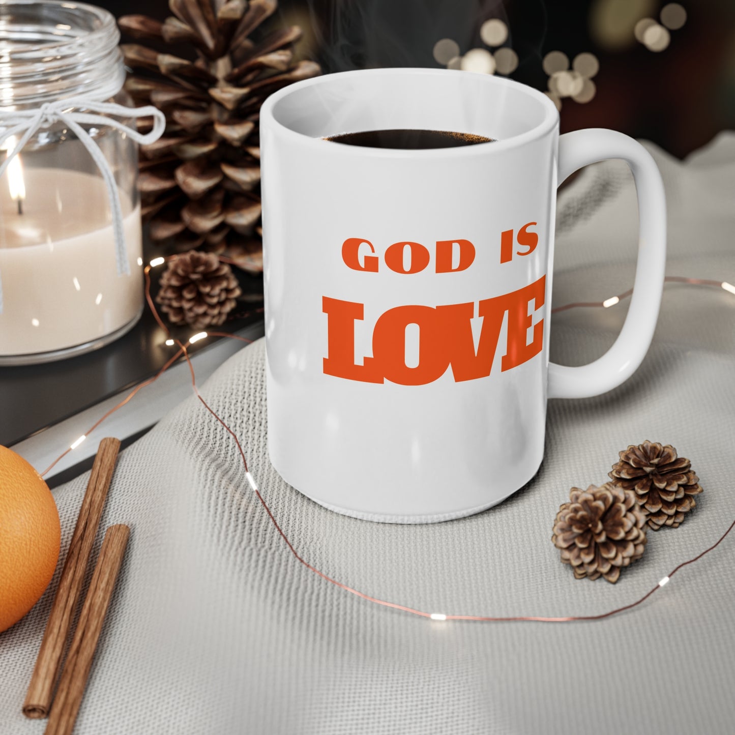 God Is Love (1) Ceramic Coffee Cup, 15oz