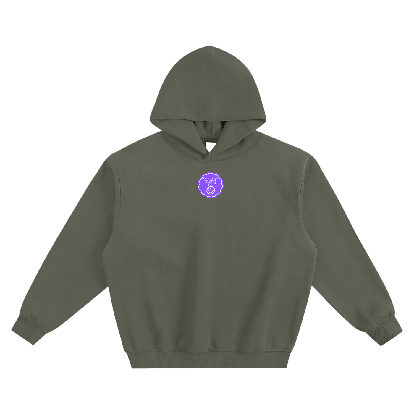 Don't Let Your Job Stop You From Devouring Your Books (Badge) Fleeced Boxy Hoodie