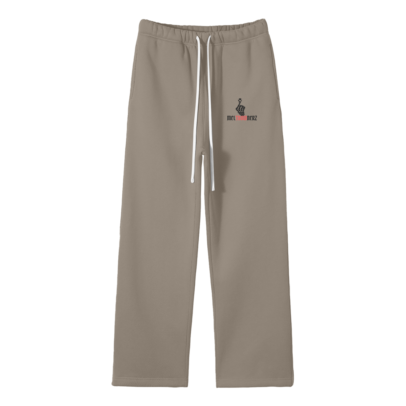 Meltdownerz Hand Heart Streetwear Fleece Straight Leg Pants