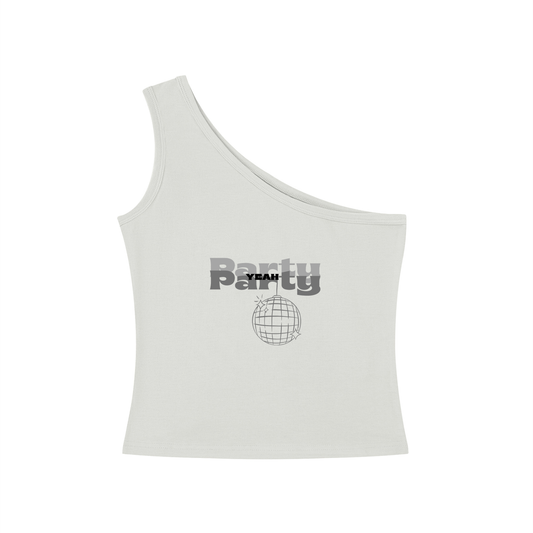 Party Party Yeah One-Shoulder Crop T-Shirt