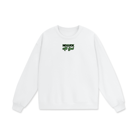 No Luck All God Heavyweight Drop Shoulder Oversized Fleece Sweatshirt