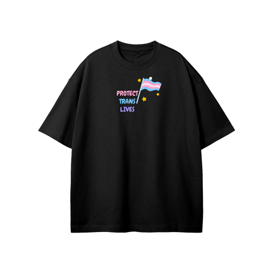 Protect Trans Lives Streetwear Heavyweight Loose Fit T-Shirt