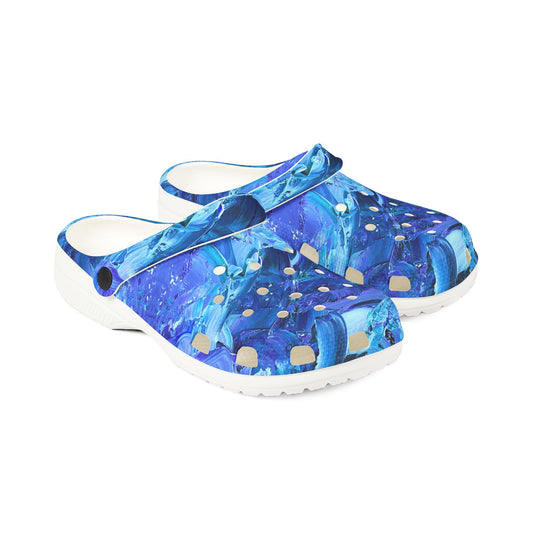 Waves of Sapphire EVA Foam Clogs