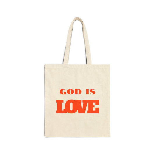 God Is Love Cotton Canvas Tote Bag