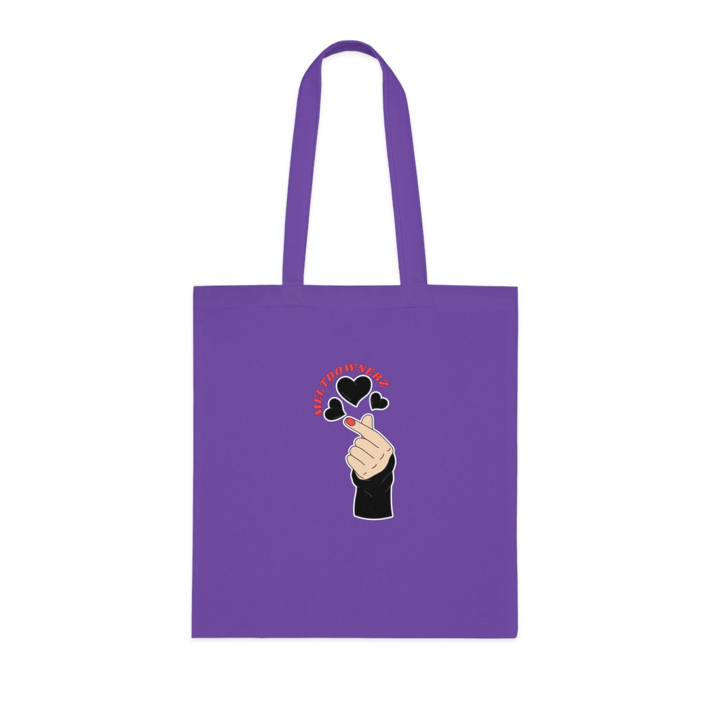Meltdownerz Heart Black Curve Cotton Tote