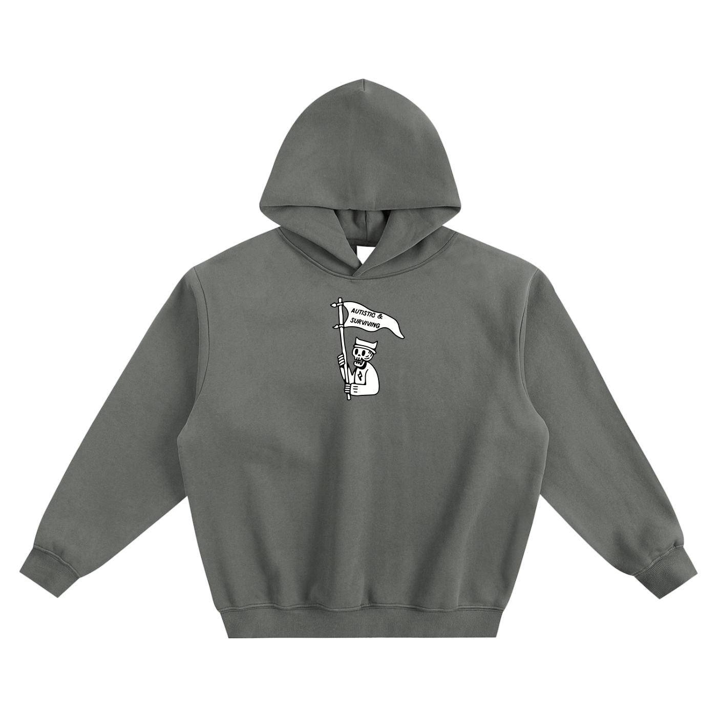Autistic & Surviving Fleeced Boxy Hoodie