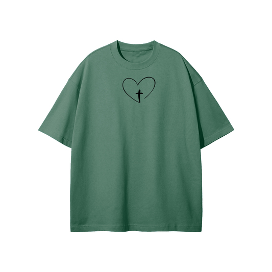 Cross Heart Streetwear Heavyweight Loose Fit T-Shirt