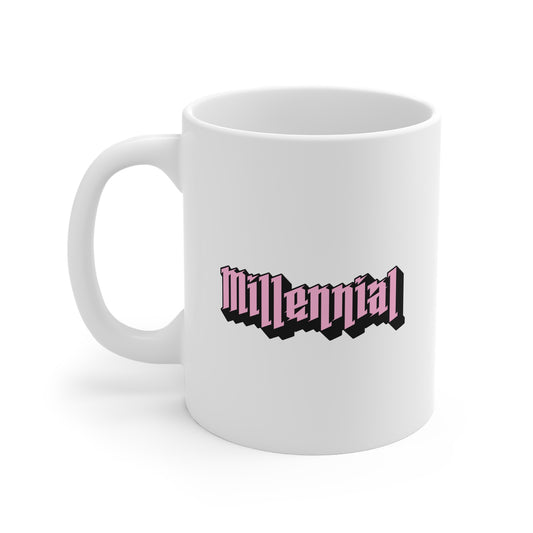 Millennial Bold 11oz White Mug