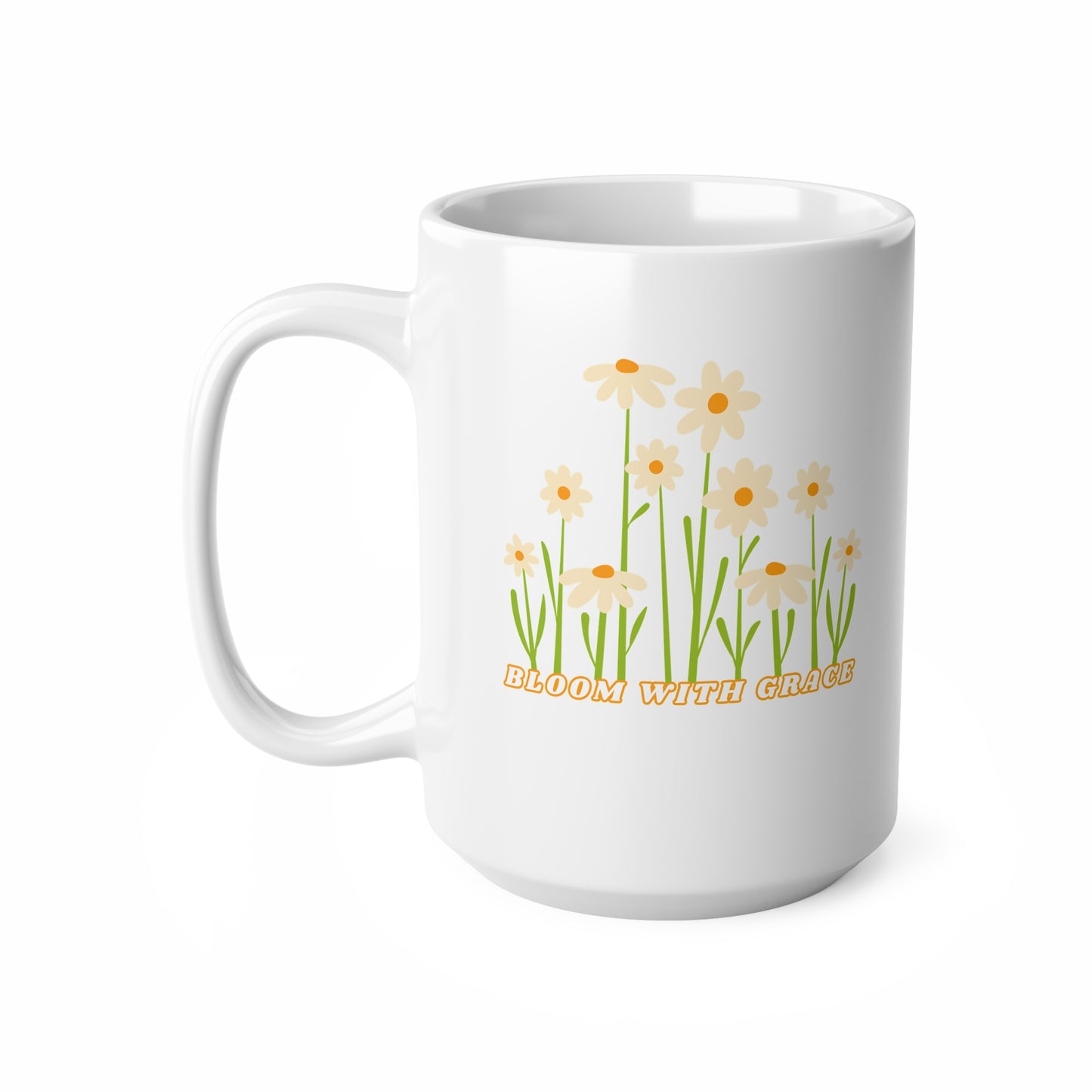 Bloom With Grace Ceramic Coffee Cup, 15oz
