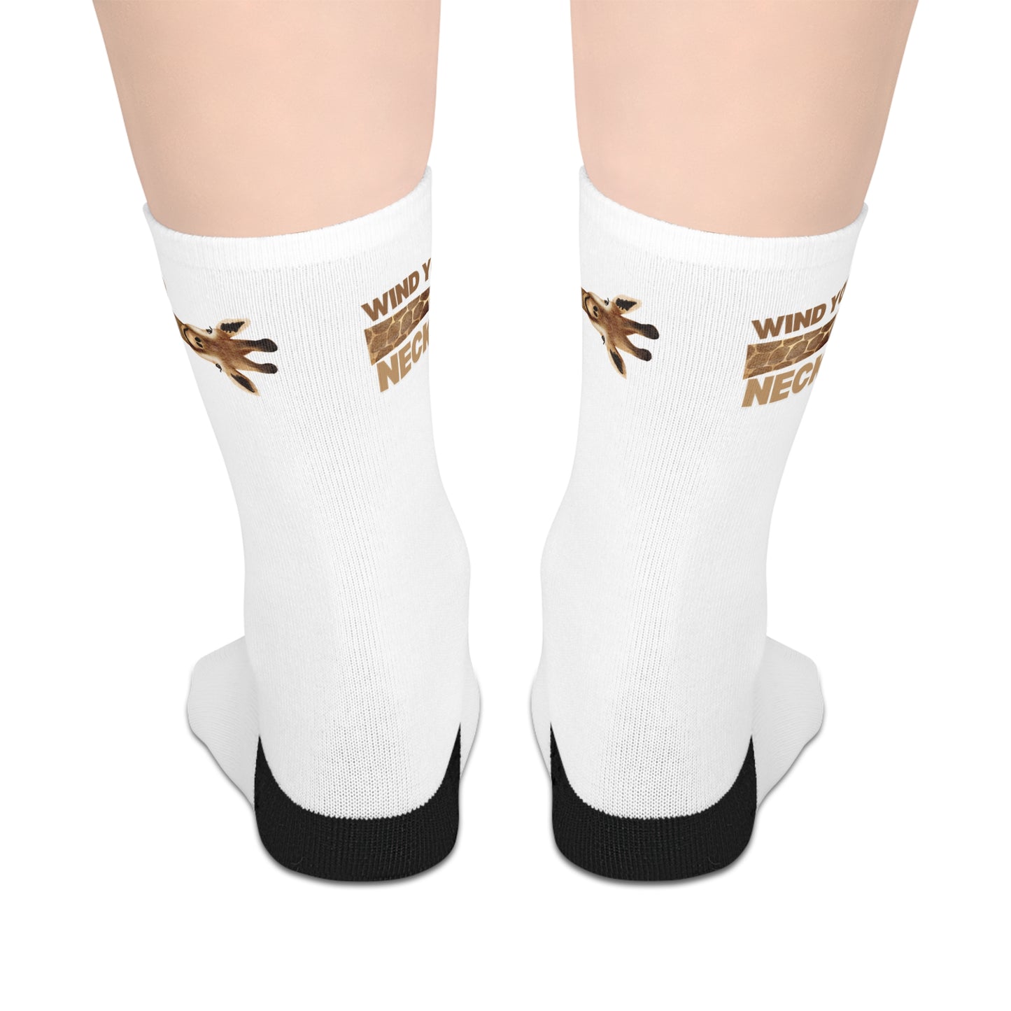 Wind Your Neck In Mid-length Socks (White)