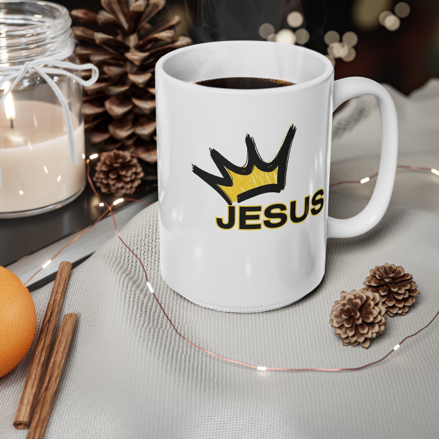 Jesus Is King (1) Ceramic Coffee Cup, 15oz