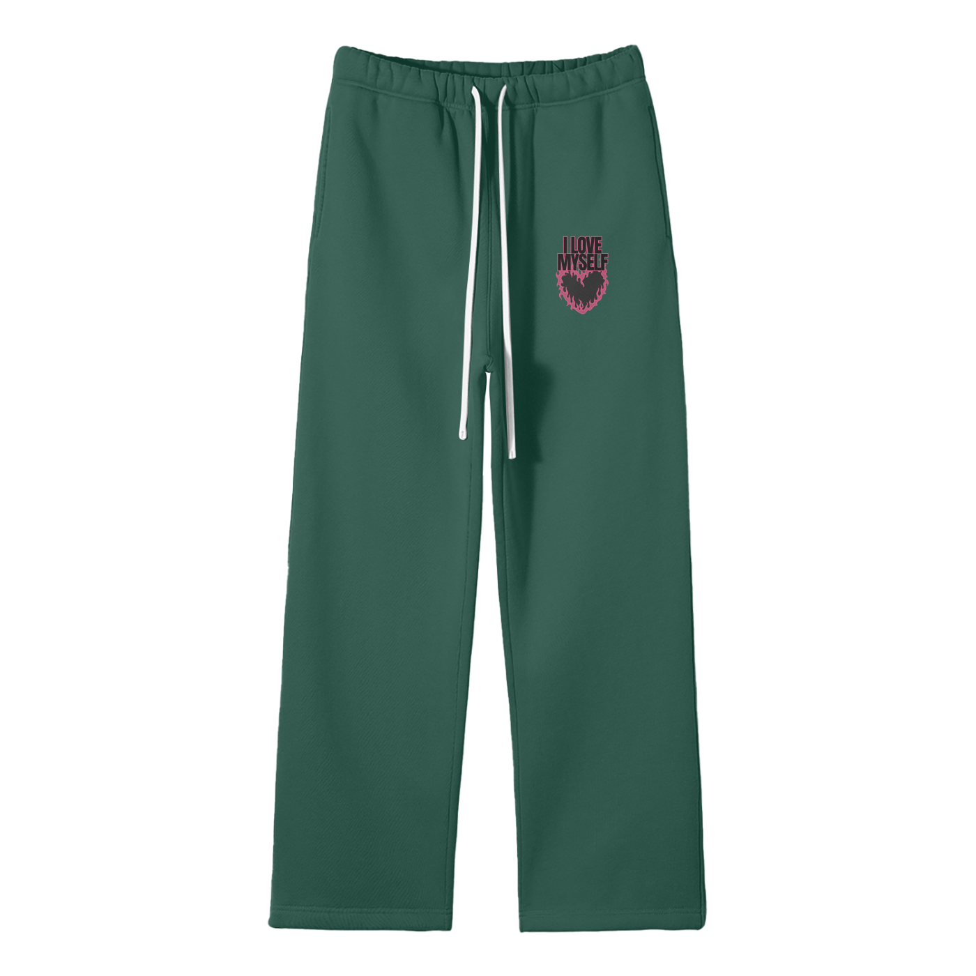 I Love Myself Streetwear Fleece Straight Leg Pants