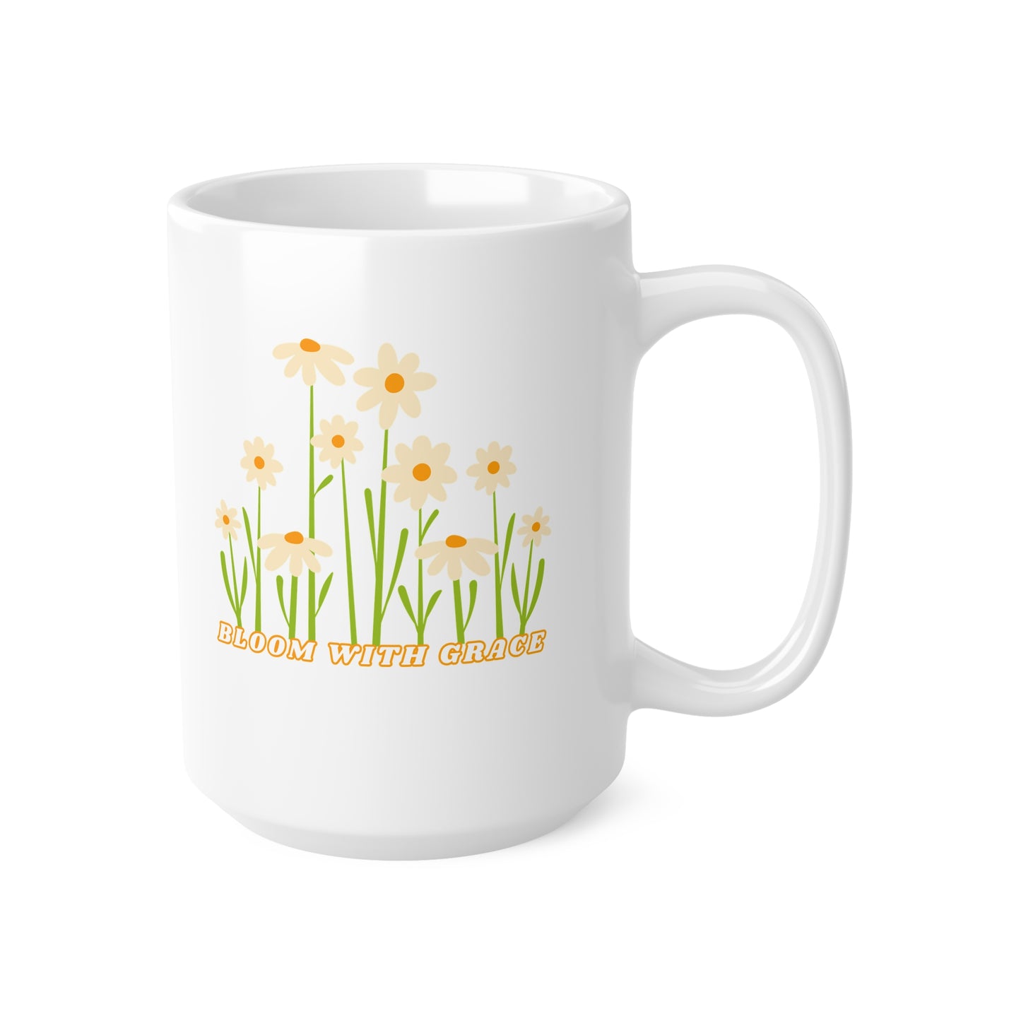 Bloom With Grace Ceramic Coffee Cup, 15oz