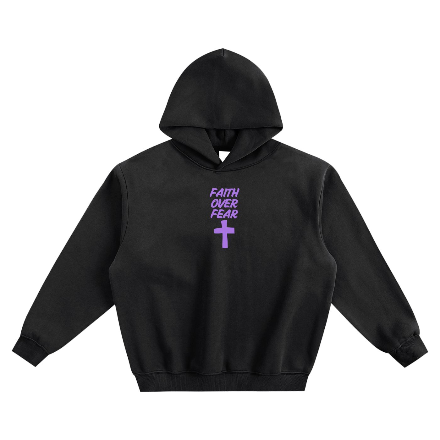 Faith Over Fear Fleeced Boxy Hoodie