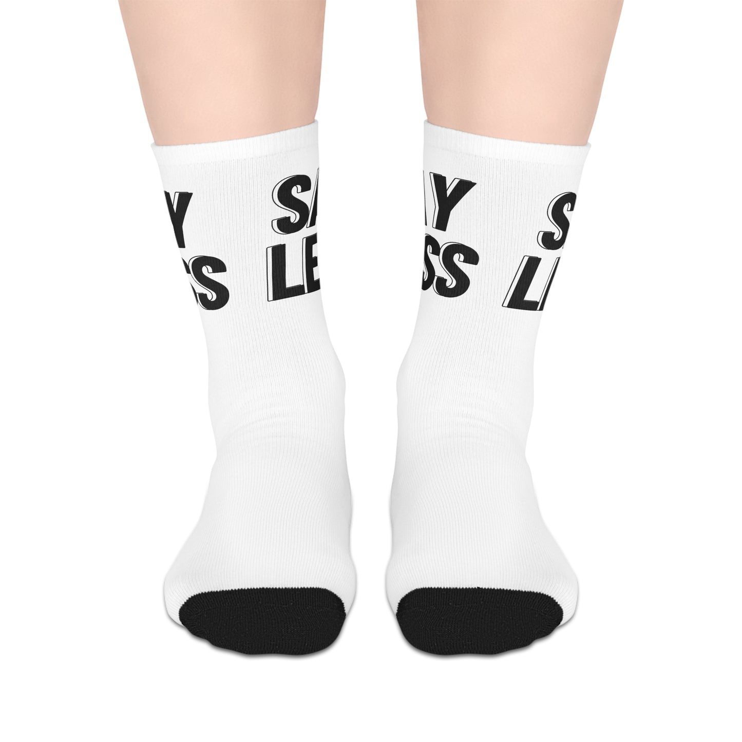 Say Less Mid-length Socks (White)